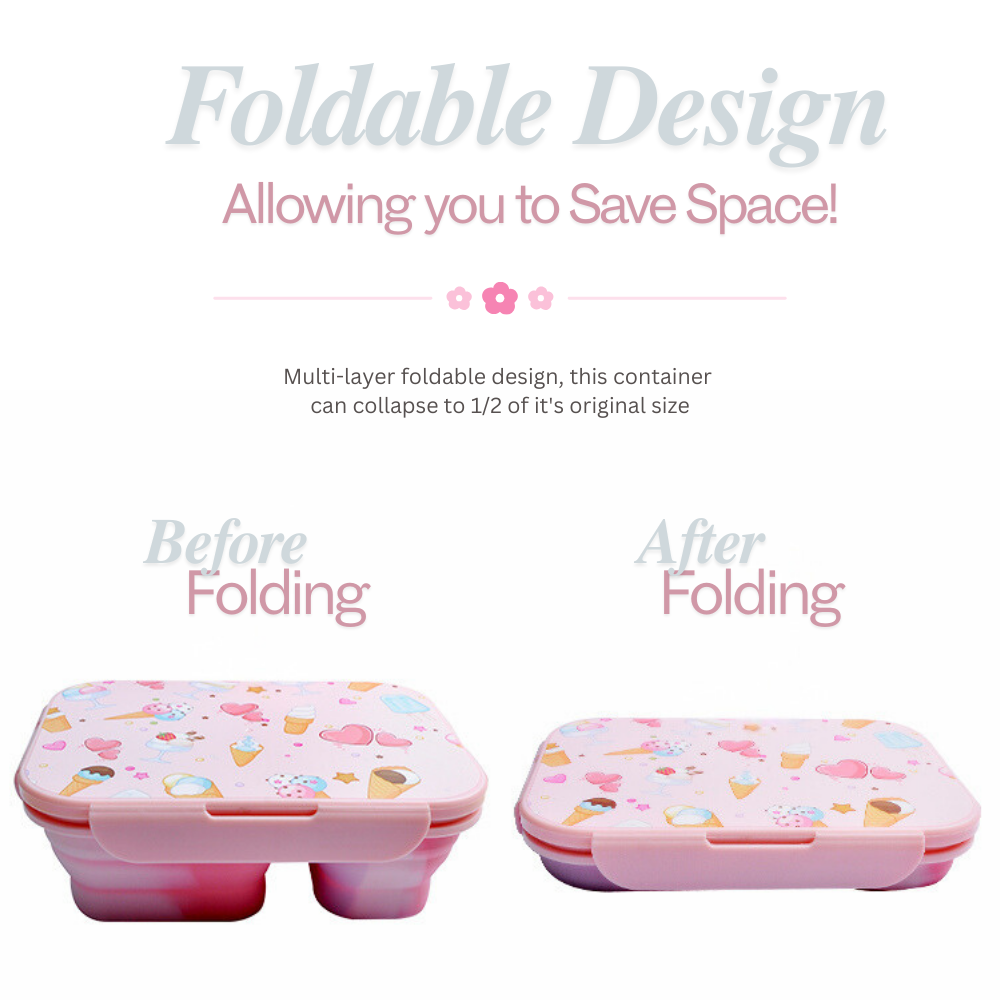 Kids' Foldable Silicone Lunchbox BPA free and Leakproof Buy one Free one!