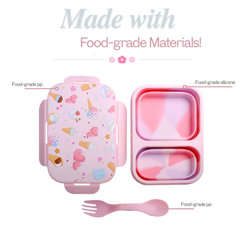 Kids' Foldable Silicone Lunchbox BPA free and Leakproof Buy one Free one!