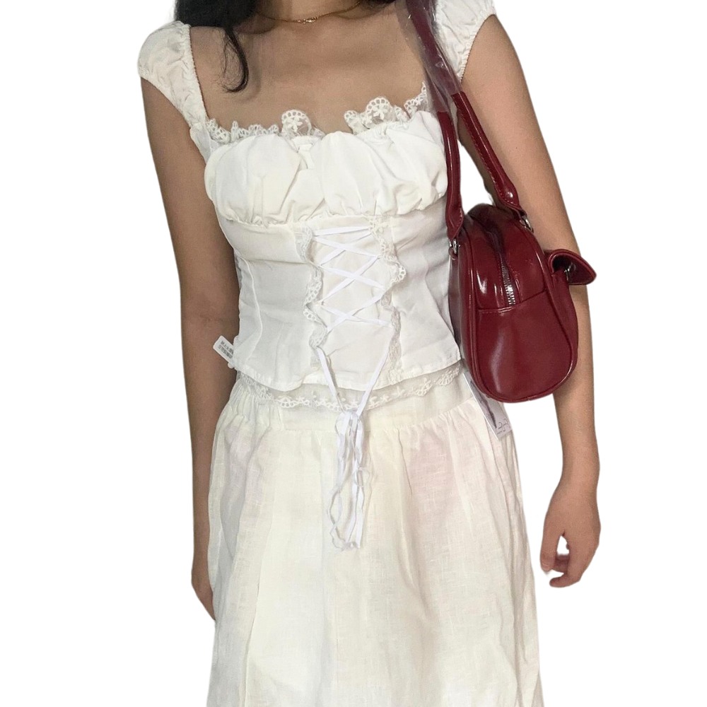 Burgundy Trendy Vegan PU Leather Shoulder Bag