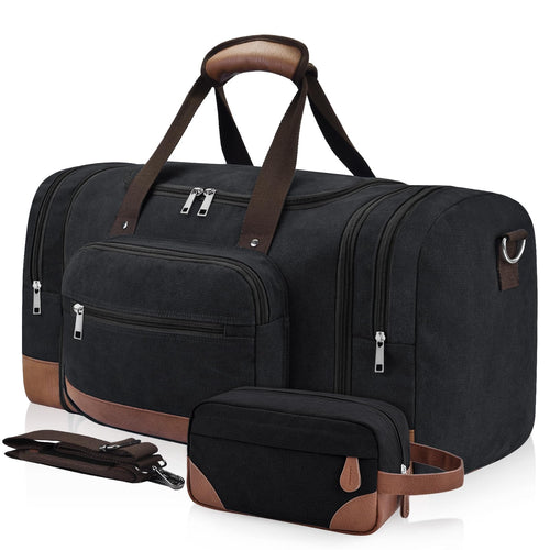 Expandable 50L Canvas Duffle Bag for Travel and Gym Essentials
