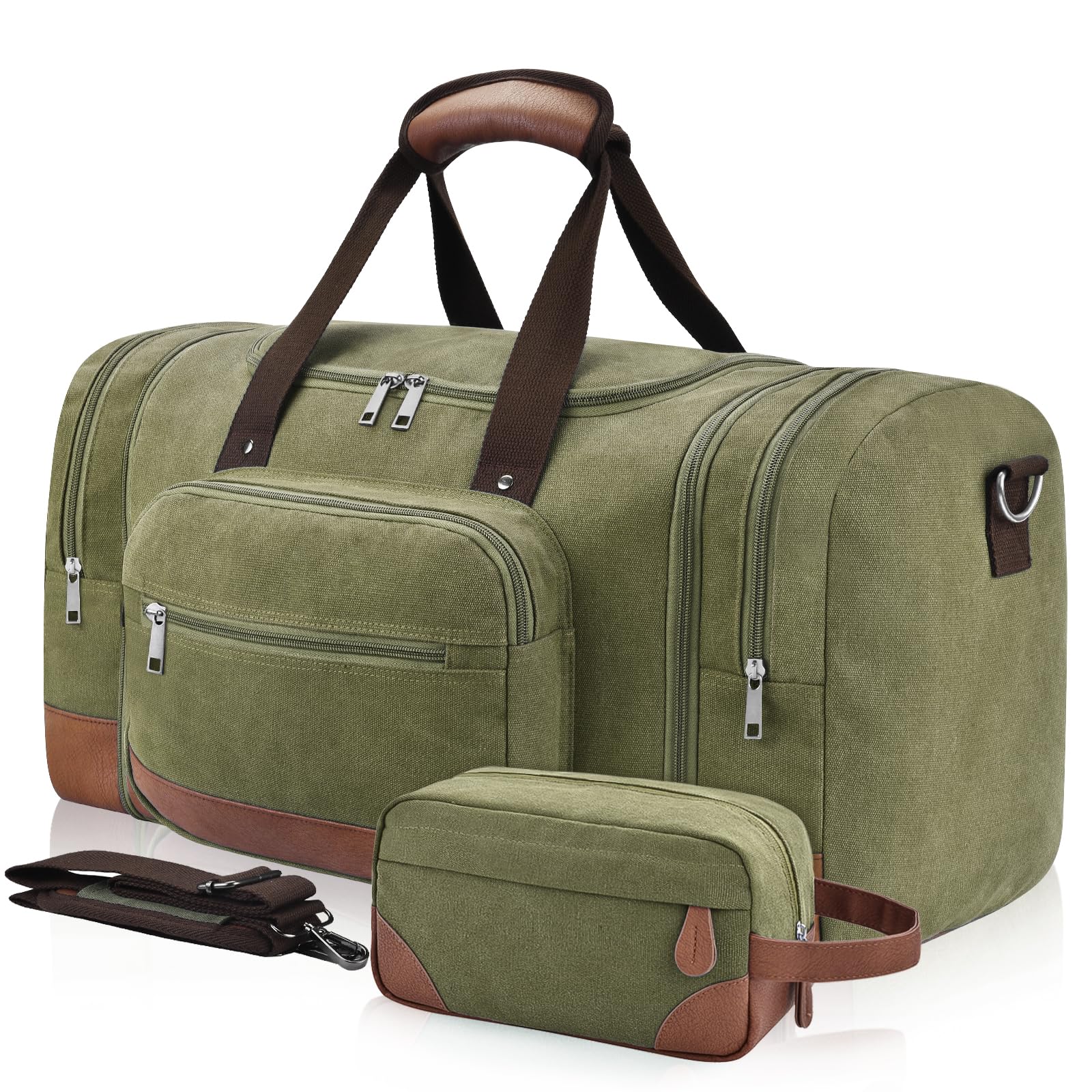 Expandable 50L Canvas Duffle Bag for Travel and Gym Essentials