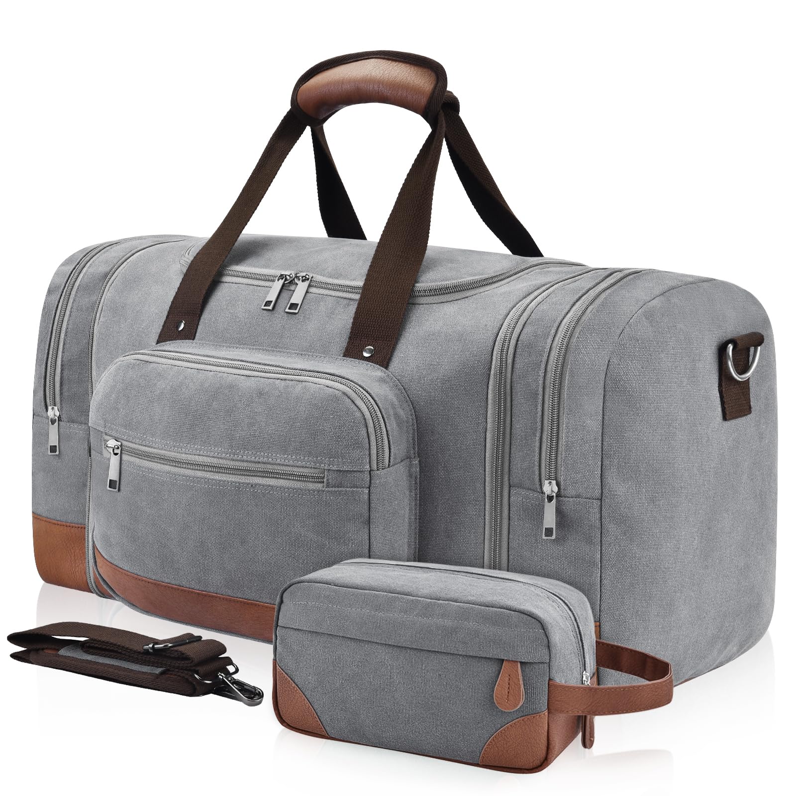 Expandable 50L Canvas Duffle Bag for Travel and Gym Essentials