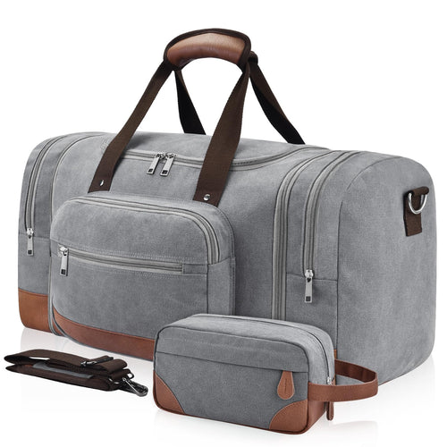 Expandable 50L Canvas Duffle Bag for Travel and Gym Essentials