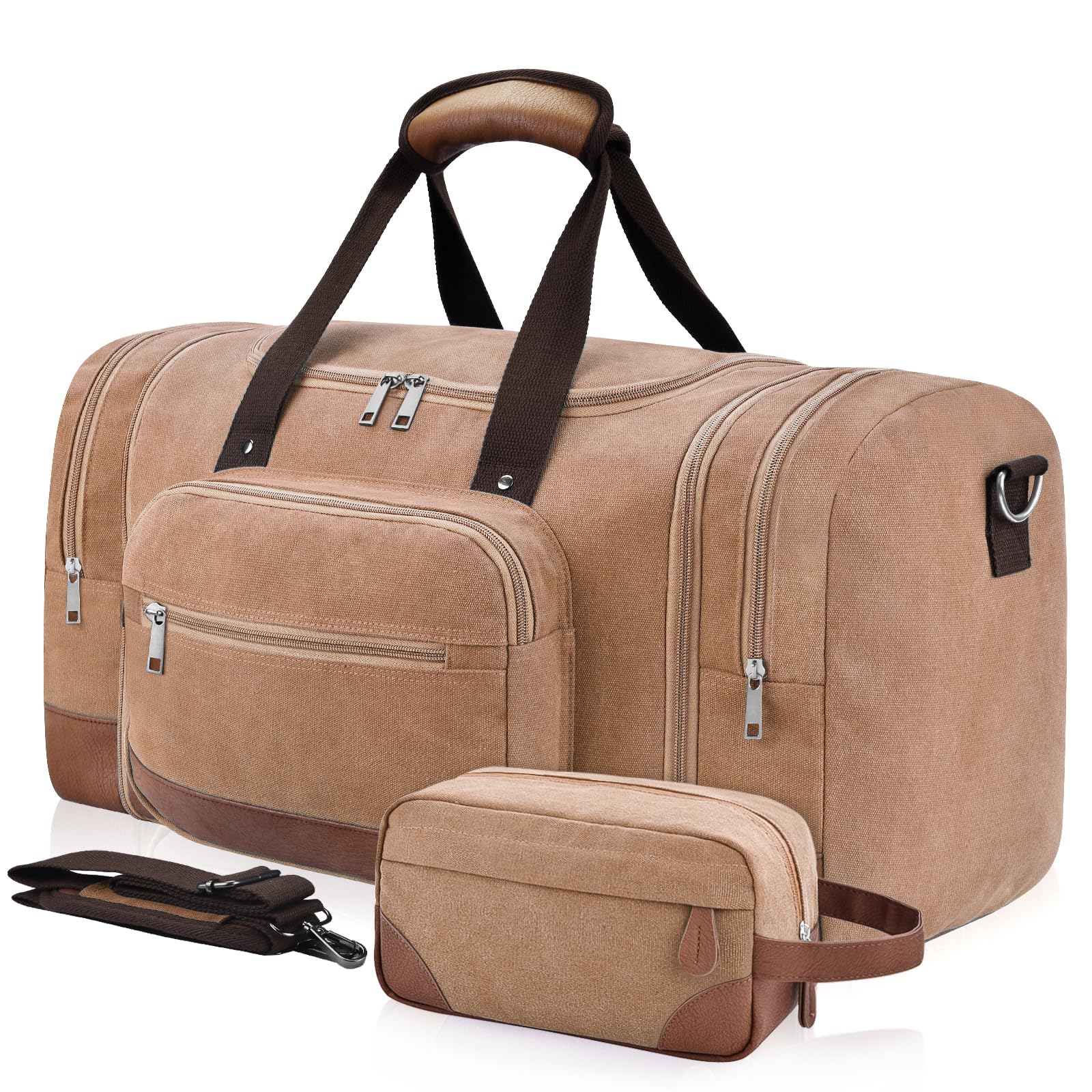 Expandable 50L Canvas Duffle Bag for Travel and Gym Essentials